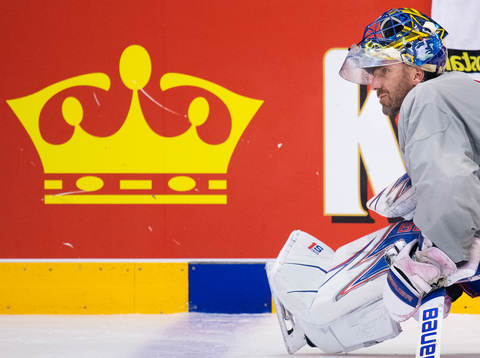 Målvakten Henrik Lundqvist på Sveriges ishockeylandslags
