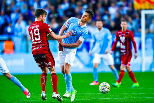 Malmö FFs Markus Rosenberg och Östersunds Dennis Widgren