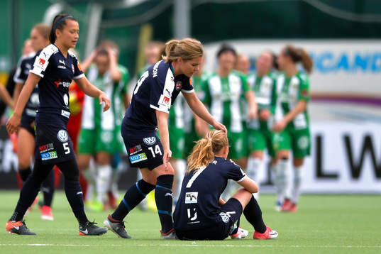 Rosengårds Alexandra Lowe Riley , Hanna Folkesson och Ebba