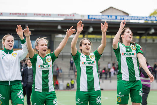 Hammarbys spelare jublar