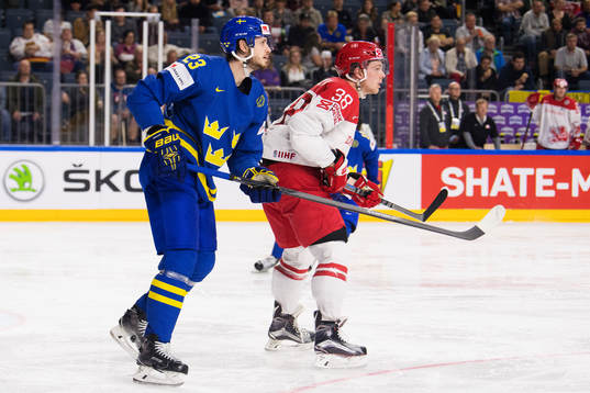 Sveriges Oliver Ekman Larsson och Danmarks Morten Poulsen