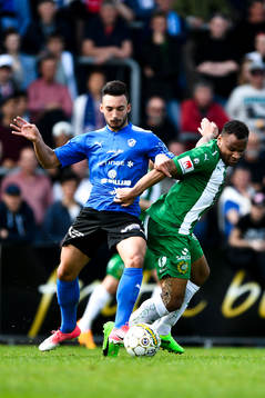 Halmstads Sead Haksabanovic och Hammarbys Serge-Junior