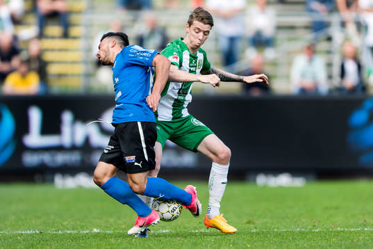 Halmstads Sead Haksabanovic och Hammarbys Birkir Már