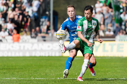 Hammarbys Jiloan Hamad och Halmstads Andreas Bengtsson