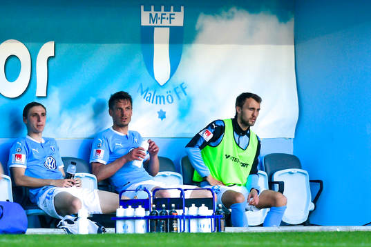Malmö FFs Pawel Cibicki , Markus Rosenberg och Magnus