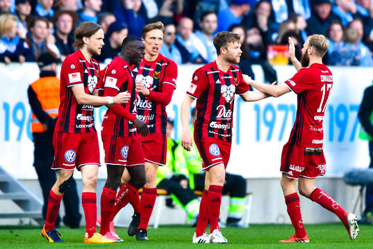 Östersunds spelare jublar