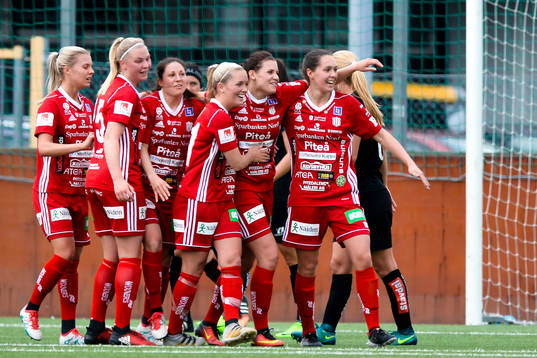 Piteås spelare jublar