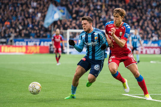 Djurgårdens Kerim Mrabti och IFK Göteborgs Thomas Rogne