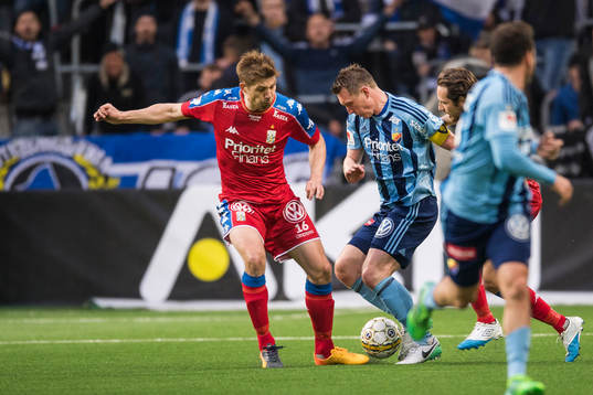 IFK Göteborgs Mikael Boman och Djurgårdens Kim Källström