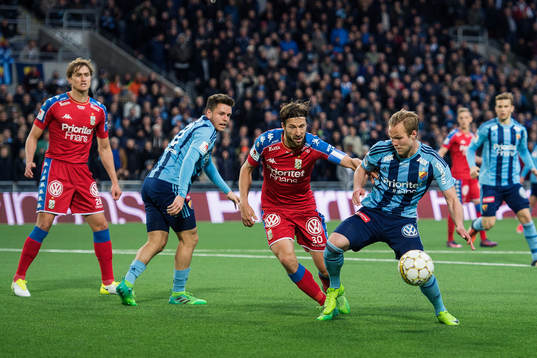 IFK Göteborgs Mattias Bjärsmyr och Djurgårdens Gustav