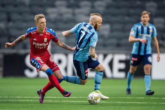 IFK Göteborgs Sören Rieks och Djurgårdens Magnus Eriksson