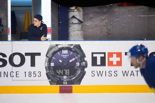 William Nylander på Sveriges ishockeylandslags träning
