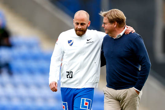 Norrköpings Daniel Sjölund och Kalmars tränare Peter
