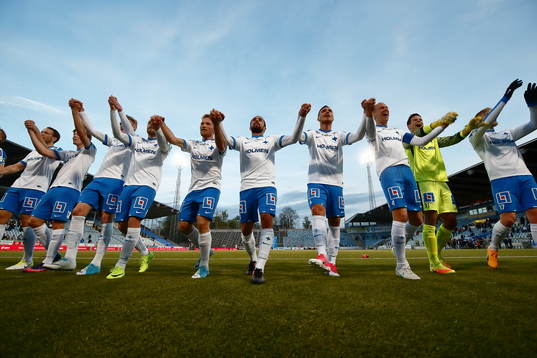 Norrköpings spelare jublar