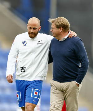 Norrköpings Daniel Sjölund och Kalmars tränare Peter