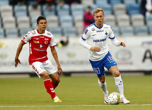 Kalmars Romario Pereira Sipiao och Norrköpings Gudmundur