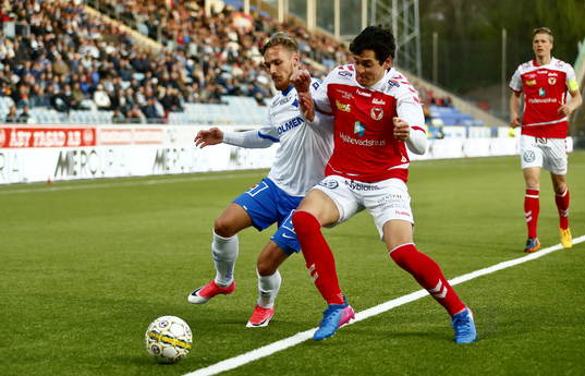 Norrköpings Linus Wahlqvist och Kalmars Marko Biskupovic