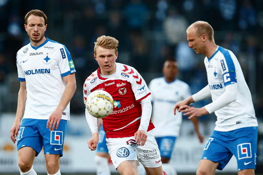 Kalmars Edvin Crona och Norrköpings Andreas Johansson och