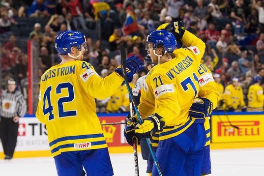 Sveriges Joakim Nordström, William Karlsson och Joel