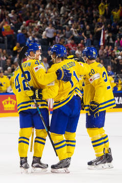 Sveriges Joakim Nordström, William Karlsson och Joel