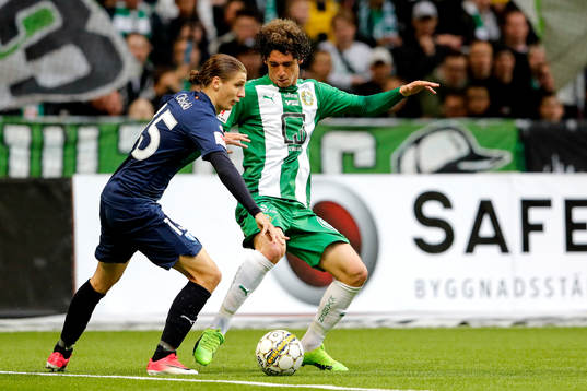 Malmö FFs Pawel Cibicki och Hammarbys Romulo Cabral