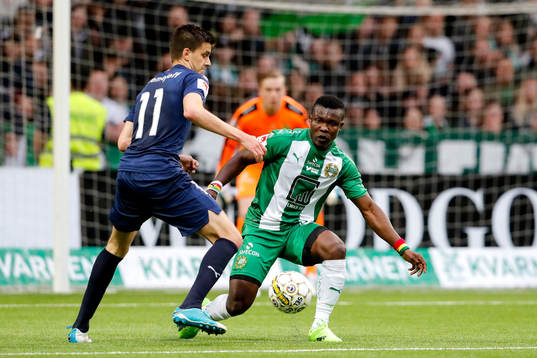 Malmö FFs Alexander Jeremejeff och Hammarbys Joseph Aidoo