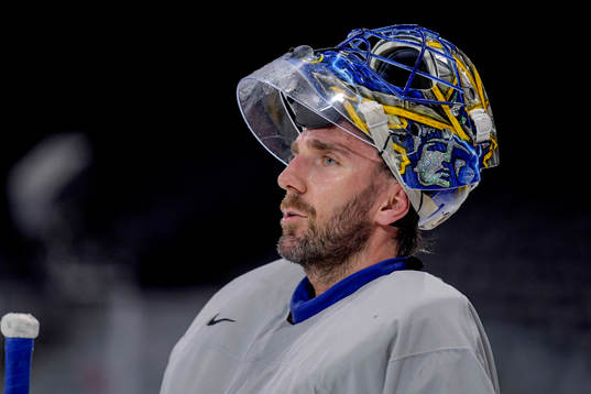 målvakt Henrik Lundqvist på Sveriges ishockeylandslags