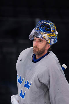 Målvakten Henrik Lundqvist på Sveriges ishockeylandslags