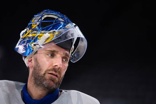 Målvakten Henrik Lundqvist på Sveriges ishockeylandslags