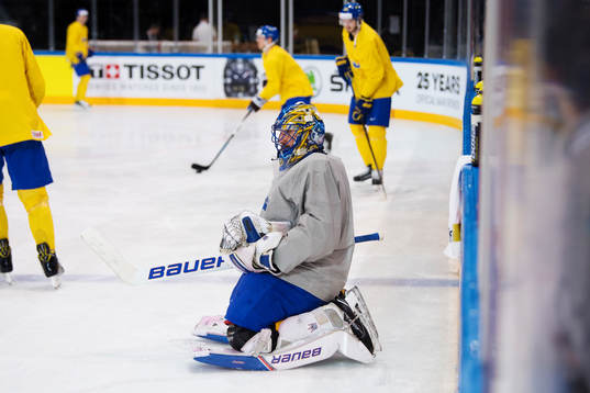 Målvakten Henrik Lundqvist på Sveriges ishockeylandslags
