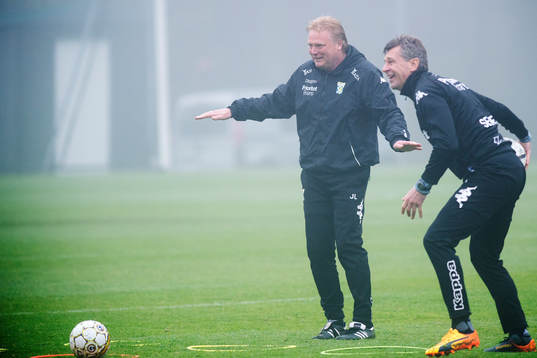 Tränare Jörgen Lennartsson och målvaktstränare Sven