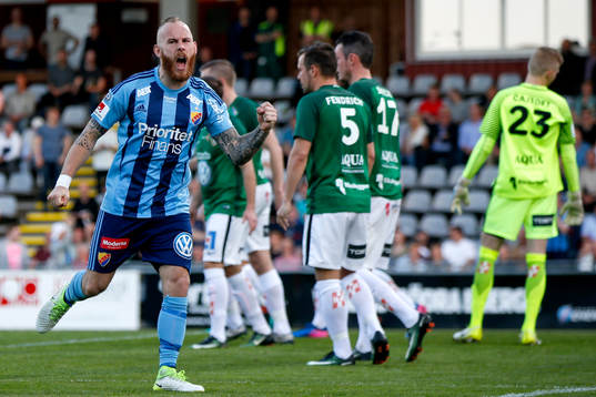 Djurgårdens Magnus Eriksson jublar