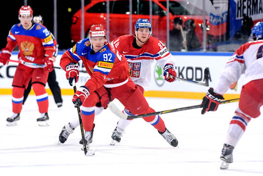 Rysslands Evgeny Kuznetsov och Tjeckiens David Pastrnak
