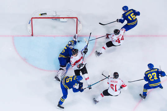 Sveriges målvakt Henrik Lundqvist, Jonas Brodin, Oscar