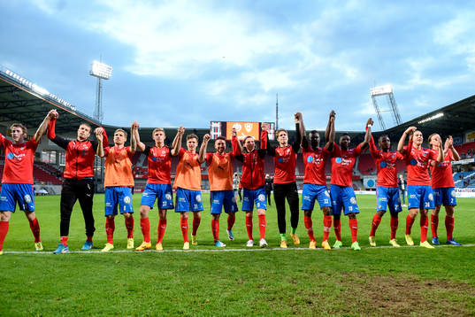 Helsingborgs spelare jublar