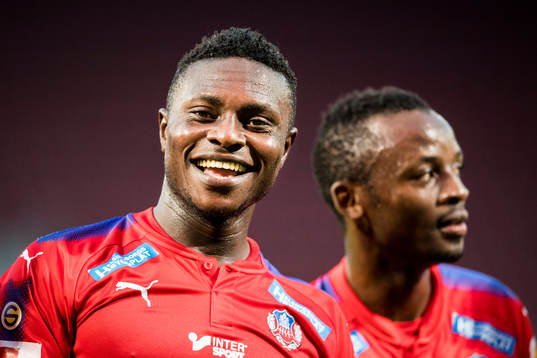 Helsingborgs Oke Akpoveta och Monday Samuel