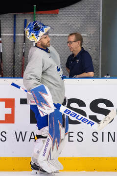 Målvakten Henrik Lundqvist på Sveriges ishockeylandslags