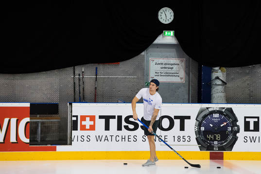 Victor Rask utan skydd på Sveriges ishockeylandslags