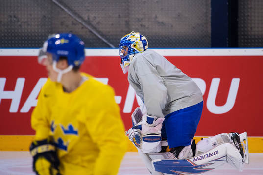 Målvakten Henrik Lundqvist på Sveriges ishockeylandslags