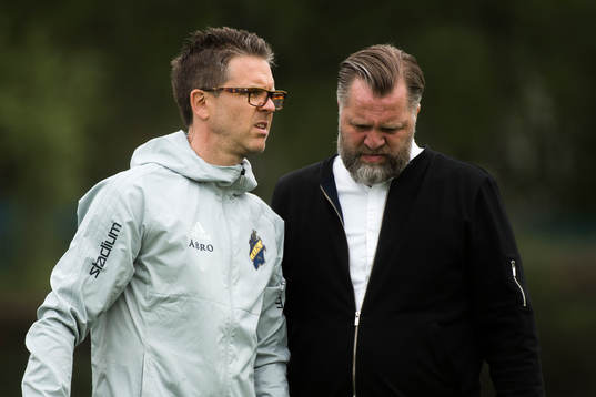 Björn Wesström, sportchef AIK, och tränare Rikard Norling