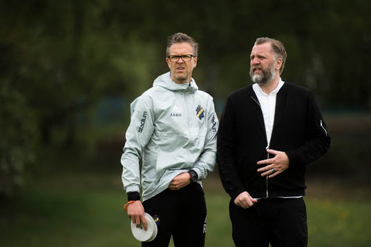 Björn Wesström, sportchef AIK, och tränare Rikard Norling