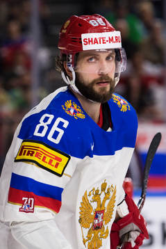 Rysslands Nikita Kucherov i semifinalen mellan Kanada och