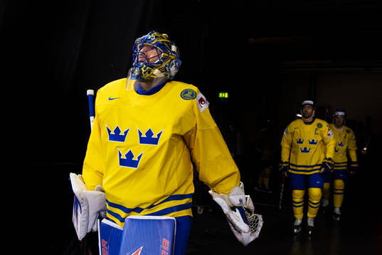 Sveriges målvakt Henrik Lundqvist, Joel Lundqvist och