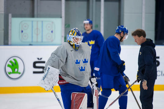 Målvakten Viktor Fasth på Sveriges ishockeylandslags