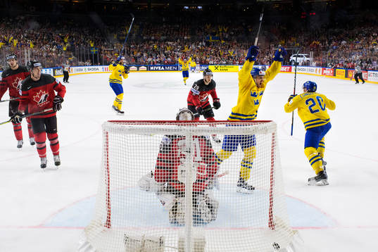 Sveriges Victor Hedman, Anton Strålman, Marcus Krüger och