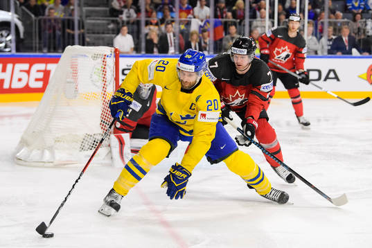 Sveriges Joel Lundqvist och Kanadas Josh Morrissey