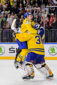 Sverige målvakt Henrik Lundqvist och William Nylander