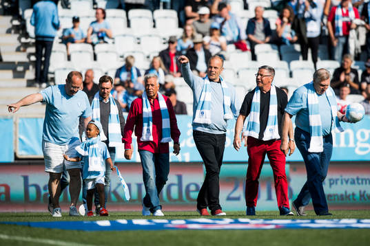 Fd Malmö FF spelarna Mats Magnusson, Niklas Skoog, Tommy