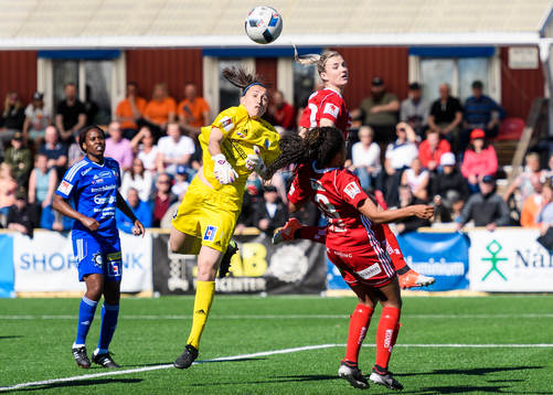 Piteås Emelie Lövgren och Vittsjös målvakt Shannon Lynn