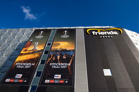 Exteriör av Friends Arena